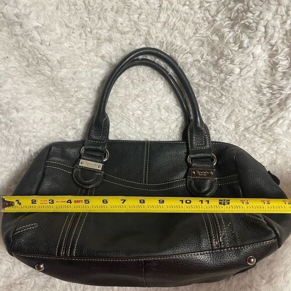 Tignanello leather black Medium Satchel silver tone hardwares. - Picture 10 of 15